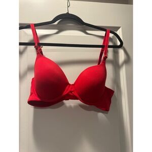 Joyspun Red T-Shirt Bra Padded Underwire Adjustable Straps 36B JS658